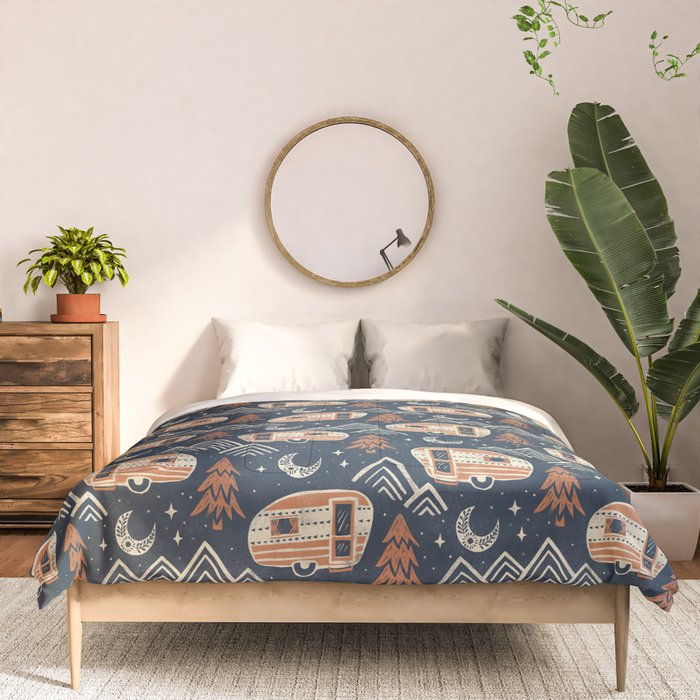 Little Camper - midnight and copper  Comforter Gallery Image 3