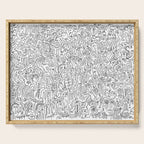 Graffiti Black and White Pattern Doodle Hand Designed Scan Serving Tray Gallery Image 1
