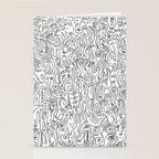 Graffiti Black and White Pattern Doodle Hand Designed Scan Stationery Card Gallery Image 2