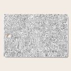 Graffiti Black and White Pattern Doodle Hand Designed Scan Cutting Board Gallery Image 1