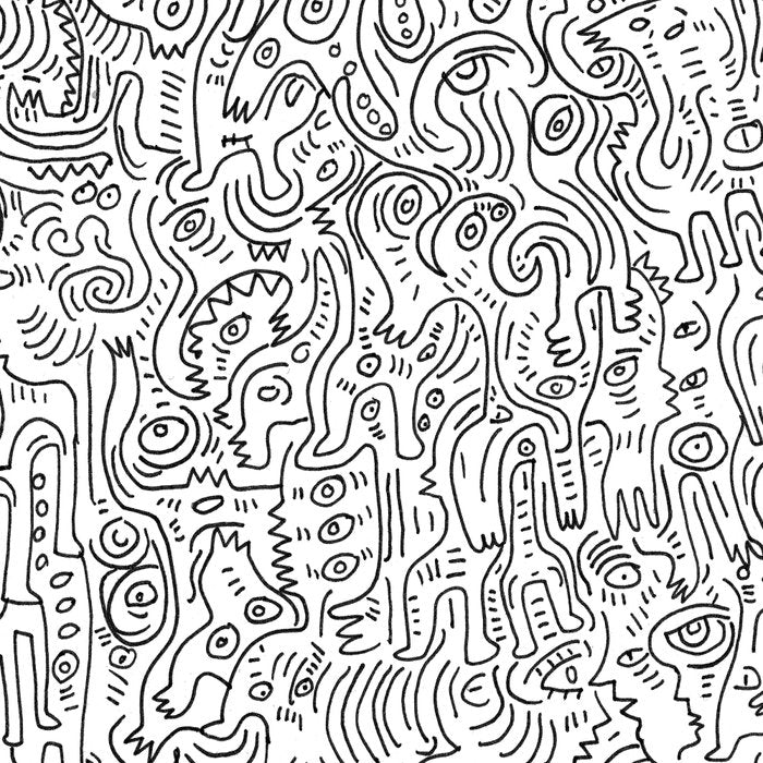 Graffiti Black and White Pattern Doodle Hand Designed Scan Coffee Mug Gallery Image 2
