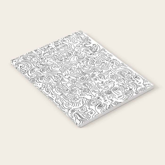 Graffiti Black and White Pattern Doodle Hand Designed Scan Notebook Gallery Image 1