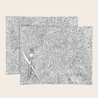 Graffiti Black and White Pattern Doodle Hand Designed Scan Placemat Gallery Image 1