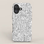 Graffiti Black and White Pattern Doodle Hand Designed Scan iPhone Case Gallery Image 1