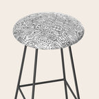 Graffiti Black and White Pattern Doodle Hand Designed Scan Stool Gallery Image 2