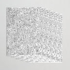 Graffiti Black and White Pattern Doodle Hand Designed Scan Wrapping Paper Gallery Image 3