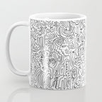 Graffiti Black and White Pattern Doodle Hand Designed Scan Coffee Mug Gallery Image 3
