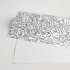 Graffiti Black and White Pattern Doodle Hand Designed Scan Wrapping Paper Gallery Image 2