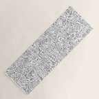 Graffiti Black and White Pattern Doodle Hand Designed Scan Yoga Mat Gallery Image 1
