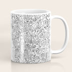 Graffiti Black and White Pattern Doodle Hand Designed Scan Coffee Mug Gallery Image 1