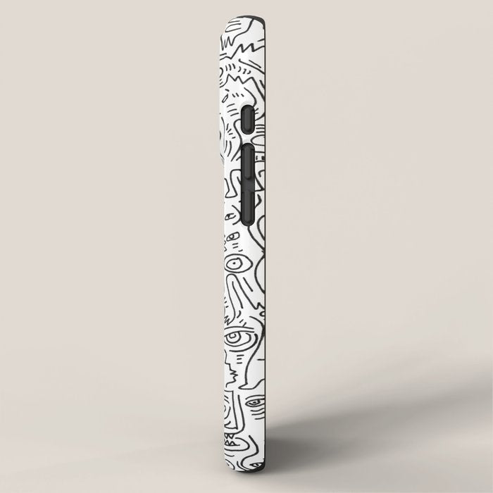 Graffiti Black and White Pattern Doodle Hand Designed Scan iPhone Case Gallery Image 2