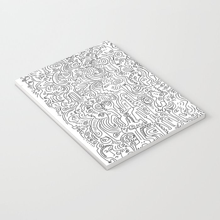 Graffiti Black and White Pattern Doodle Hand Designed Scan Notebook Gallery Image 3
