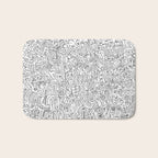 Graffiti Black and White Pattern Doodle Hand Designed Scan Bath Mat Gallery Image 1