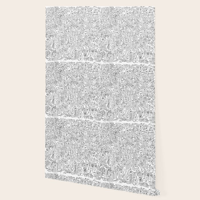 Graffiti Black and White Pattern Doodle Hand Designed Scan Wallpaper Gallery Image 2