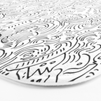 Graffiti Black and White Pattern Doodle Hand Designed Scan Bath Mat Gallery Image 3