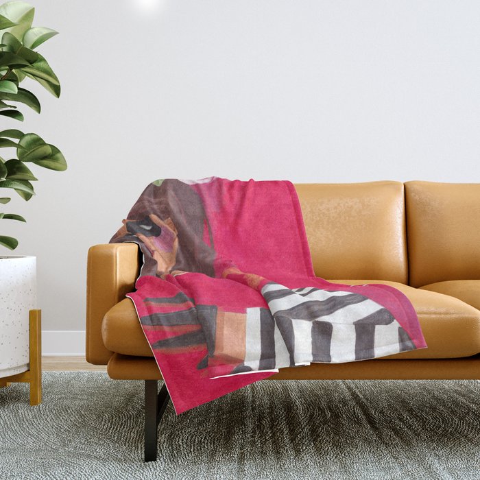 Portrait woman you stole my heart Throw Blanket Gallery Image 1