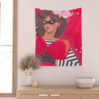 Portrait woman you stole my heart Wall Tapestry Gallery Image 2