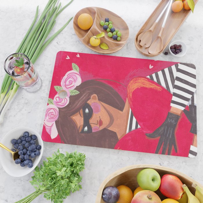 Portrait woman you stole my heart Cutting Board Gallery Image 2
