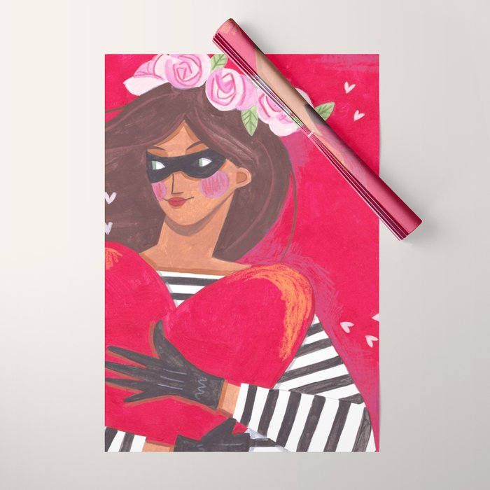 Portrait woman you stole my heart Wrapping Paper Gallery Image 1