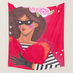 Portrait woman you stole my heart Wall Tapestry Gallery Image 4