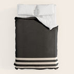 Thin Cuff Stripes Minimalist Pattern in Black and Almond Cream Duvet Cover Gallery Image 6