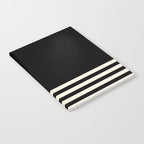 Thin Cuff Stripes Minimalist Pattern in Black and Almond Cream Notebook Gallery Image 2