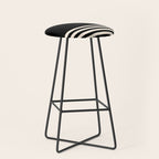 Thin Cuff Stripes Minimalist Pattern in Black and Almond Cream Stool Gallery Image 1