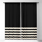 Thin Cuff Stripes Minimalist Pattern in Black and Almond Cream Window Curtain Gallery Image 5