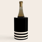 Thin Cuff Stripes Minimalist Pattern in Black and Almond Cream Wine Chiller Gallery Image 1