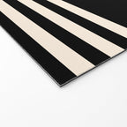 Thin Cuff Stripes Minimalist Pattern in Black and Almond Cream Welcome Mat Gallery Image 2