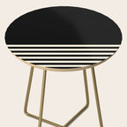 Thin Cuff Stripes Minimalist Pattern in Black and Almond Cream Side Table Gallery Image 2