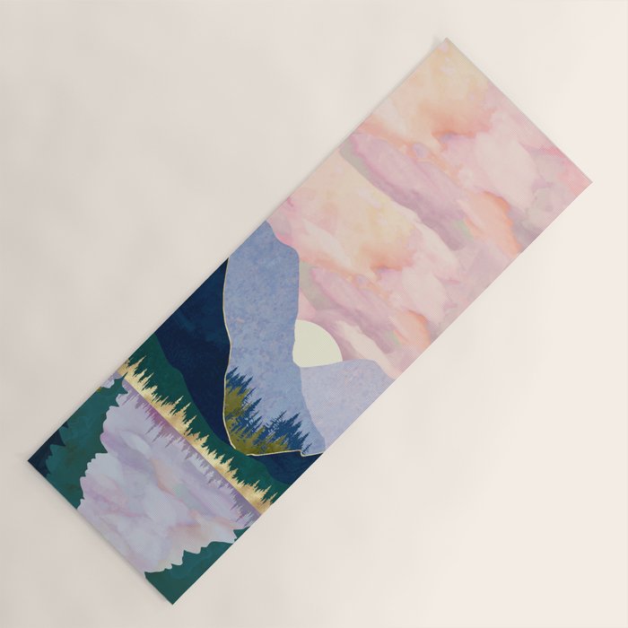 Winter Mountain Lake Yoga Mat Gallery Image 1