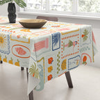 Vintage tropical summer patchwork art pattern Tablecloth Gallery Image 3
