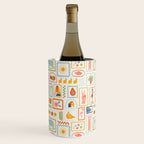 Vintage tropical summer patchwork art pattern Wine Chiller Gallery Image 3