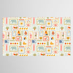 Vintage tropical summer patchwork art pattern Tablecloth Gallery Image 2