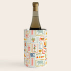 Vintage tropical summer patchwork art pattern Wine Chiller Gallery Image 1