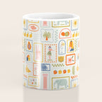 Vintage tropical summer patchwork art pattern Coffee Mug Gallery Image 4
