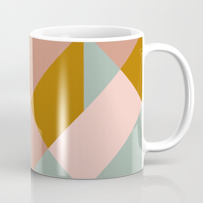 Retro Geometric Triangles in Earthy Pastels Coffee Mug Gallery Image 1