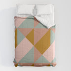 Retro Geometric Triangles in Earthy Pastels Comforter Gallery Image 6