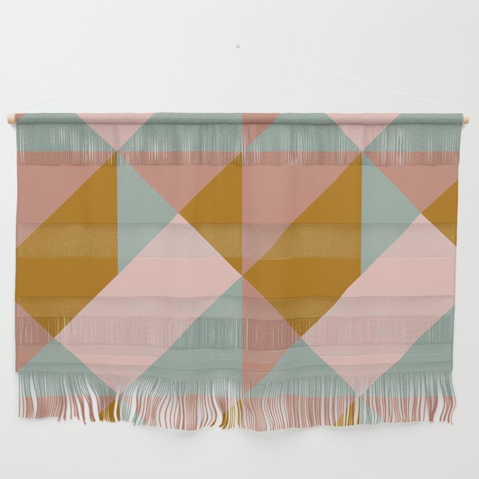 Retro Geometric Triangles in Earthy Pastels Wall Hanging Gallery Image 1