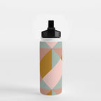 Retro Geometric Triangles in Earthy Pastels Water Bottle Gallery Image 2