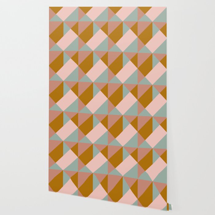 Retro Geometric Triangles in Earthy Pastels Wallpaper Gallery Image 2