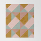 Retro Geometric Triangles in Earthy Pastels Throw Blanket Gallery Image 2