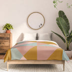 Retro Geometric Triangles in Earthy Pastels Comforter Gallery Image 3