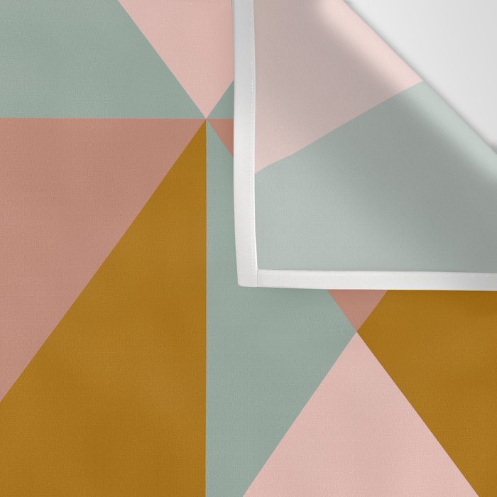 Retro Geometric Triangles in Earthy Pastels Wall Tapestry Gallery Image 3