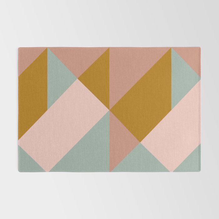 Retro Geometric Triangles in Earthy Pastels Rug Gallery Image 2