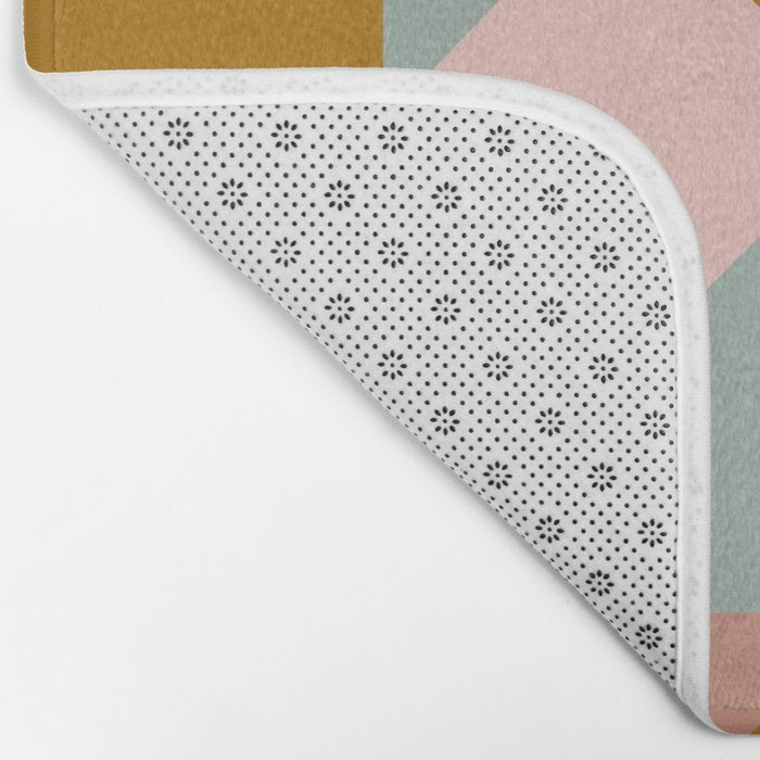 Retro Geometric Triangles in Earthy Pastels Bath Mat Gallery Image 2