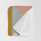 Retro Geometric Triangles in Earthy Pastels Throw Blanket Gallery Image 3