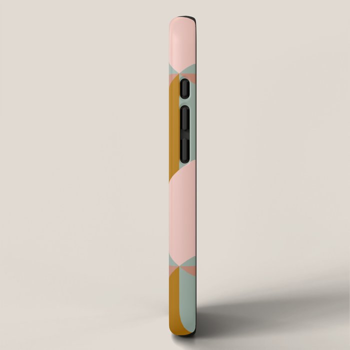 Retro Geometric Triangles in Earthy Pastels iPhone Case Gallery Image 2