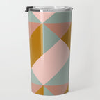 Retro Geometric Triangles in Earthy Pastels Travel Mug Gallery Image 3